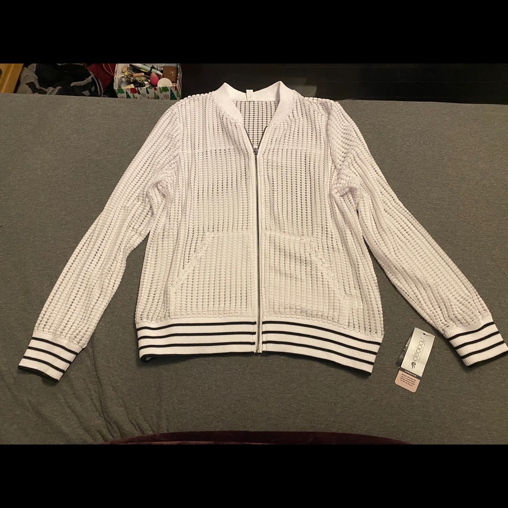 Mesh zipper sweater